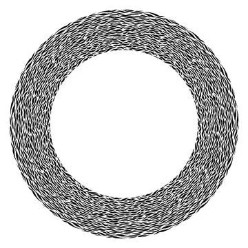 Black and white frame. Round pattern in form of mandala. Decorative border with Stock Illustration