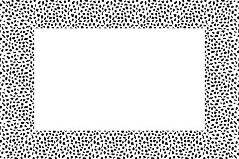 Black and white frame. Squared decorative border with animal ornament. Cow skin Stock-Illustration