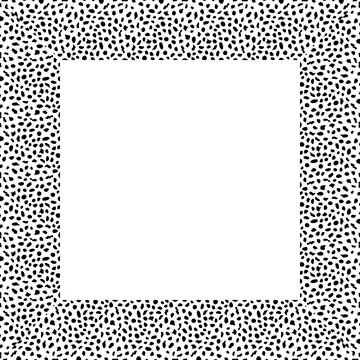 Black and white frame. Squared decorative border with animal ornament. Cow skin Stock-Illustration