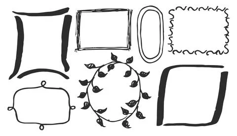 Black and White Frames Card Vector Illustration Illustrazione stock