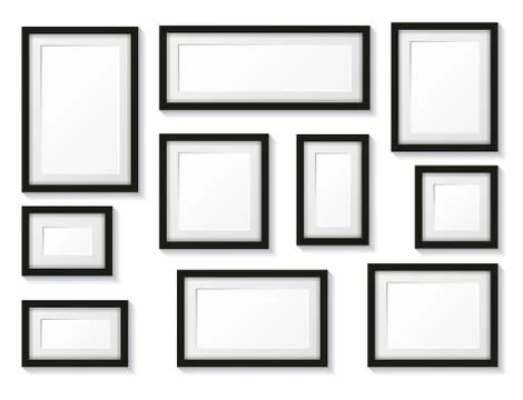 Black and white frames set Stock Illustration