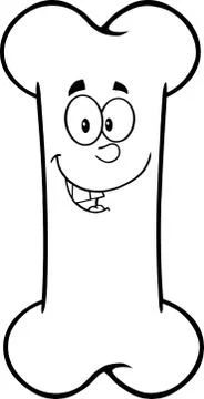 Black And White Funny Bone Cartoon Character Stock Illustration