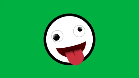 Black and white funny expression emoji isolated on green screen Stock Footage 275187608