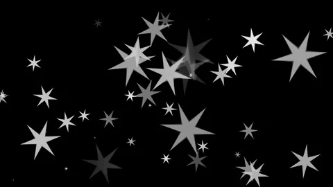 Black and White Fuzzy Flat Colored Stars Popping Up Seamless Loop Stock Footage 119972762