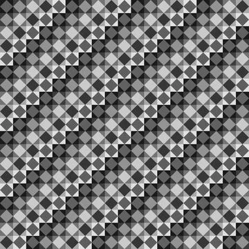 Black and White Geometric Argyle Pattern - Abstract Seamless Checkered Rhombus Stock Illustration