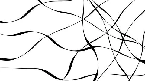 Black and white geometric effect curved line abstract shape flowing dynamic Stock Illustration