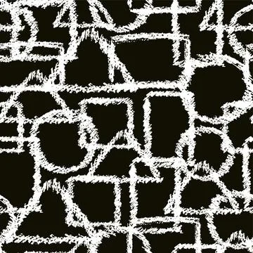Black and white geometric forms seamless pattern. Repeat triangle Stock Illustration