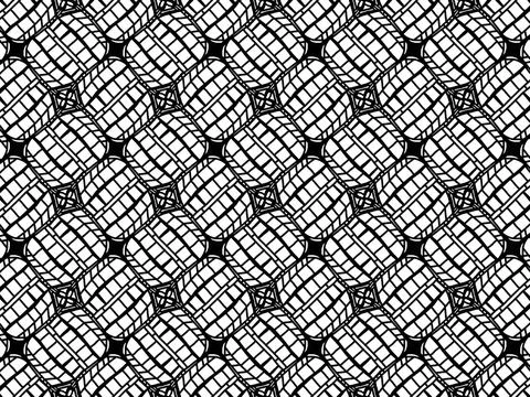 Black and white geometric grid seamless pattern. Stock Illustration