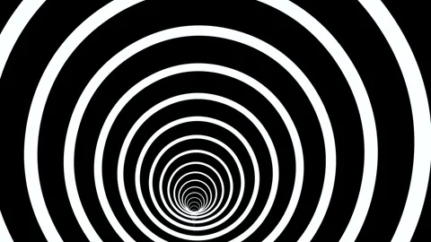 Black and White Geometric Hypnotic Tunnel Loop Видео 336926609