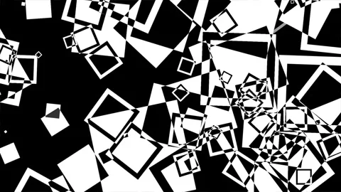 Black and white geometric illusion motion graphics background Video stock 339197124