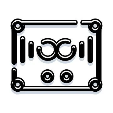 Black and white geometric infinity sign in frame Stock Illustration