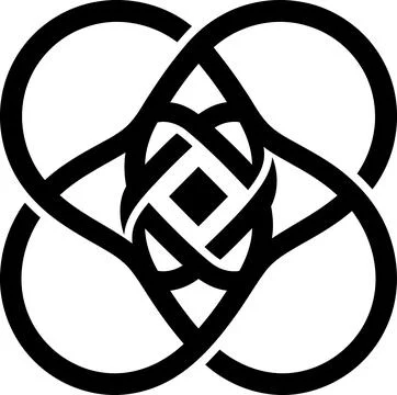 Black and White Geometric Interlocking Knot Design Concept for Graphic Arts 스톡 일러스트
