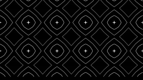 Black and white geometric pattern with abstract star and square shapes repe.. Stock Footage 320304789