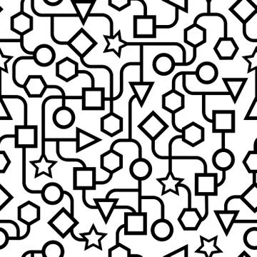 Black and white geometric pattern Seamless. Stock Illustration