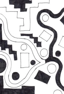 Black and white geometric pattern for background Stock Illustration