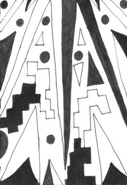 Black and white geometric pattern for background Stock Illustration