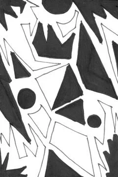 Black and white geometric pattern for background Stock Illustration