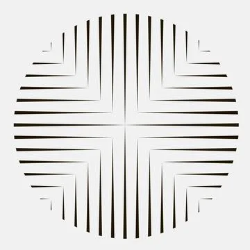 Black and white geometric pattern in circle shape Stock Illustration