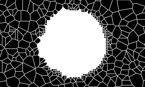 Black and white geometric pattern resembling a broken or shattered design Stock Illustration