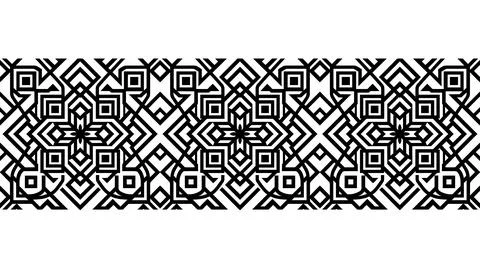 Black and white geometric pattern featuring repeating diamond and square mo.. Stock Illustration