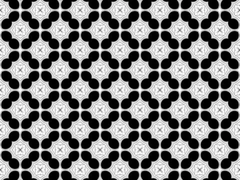 Black and white geometric patterns background Stock Illustration