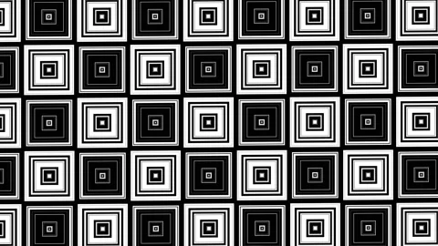 Black and white geometric squares pattern, animated background Stock Footage 206113817