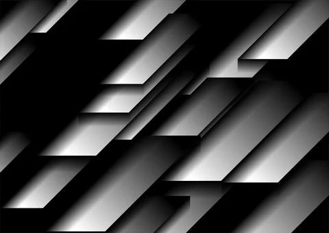 Black and white geometric tech abstract background Stock Illustration