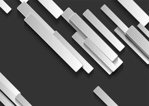 Black and white geometric technology stripes abstract background Stock Illustration