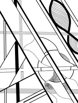 Black and White Geometrical Pattern Stock Illustration