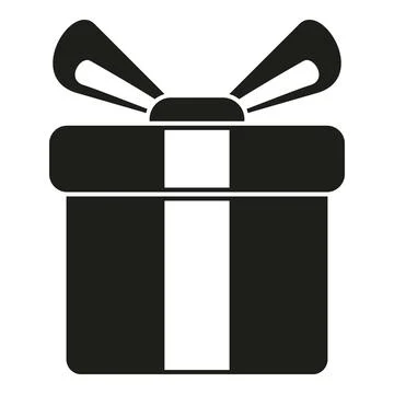 Black and white gift box icon vector イラスト素材