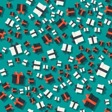 Black and white gift pattern. Seamless vector illustration for the holiday. The 스톡 일러스트