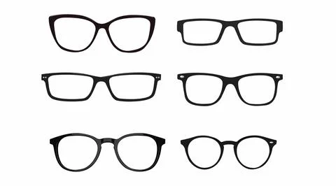 Black and white Glasses frames. Stock Illustration