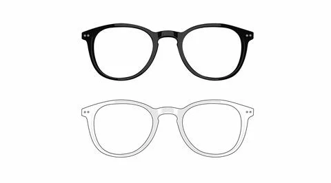 Black and white Glasses frames. Stock Illustration