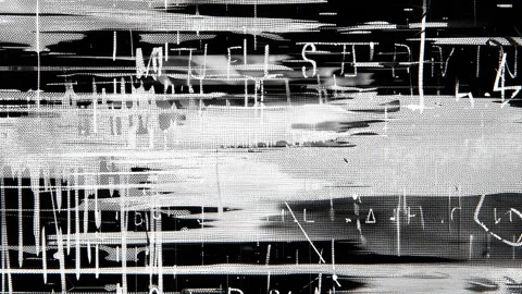 Black And White Glitch Scribble Texture With Digital Distortion Stock Footage 328359709