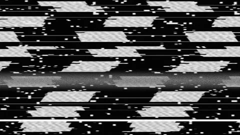 Black and white glitch video features heavy digital distortion and crt scan.. Stock Footage 346829026