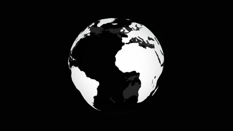 Black and white globe background animation Stock Footage 205364829