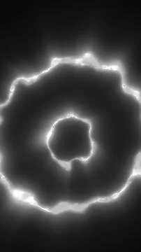 Black and white glowing circular portal with smoky luminous edges, creating.. Stockillustratie