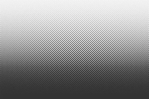 Black and white gradient halftone background. Comics style vector seamless pa Stock Illustration