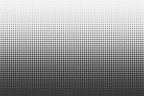 Black and white gradient halftone background. Comics style vector seamless pa Stock Illustration