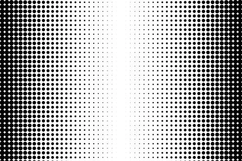 Black and white gradient halftone pattern Stock Illustration