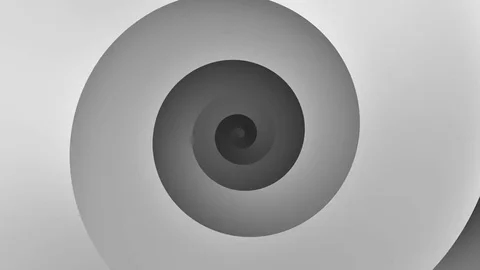 Black and White Gradient Spiral Motion Loop Stock Footage 69938358