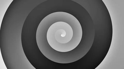 Black and White Gradient Spiral Motion Loop Stock Footage 69938392