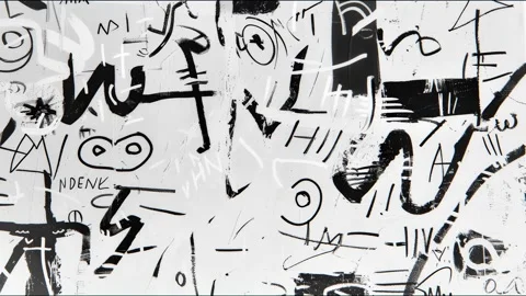Black and White Graffiti Background Seamless Loop Video stock 328362916