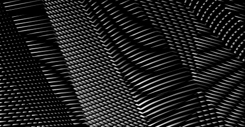 Black and white grid gradient texture of straight lines &amp; illusory rounded moire Stock Illustration