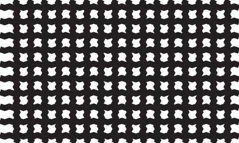 A black and white grid pattern with small white shapes on a black background. Stock Illustration