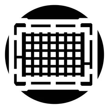 Black and white grid pattern inside abstract circle Stock Illustration