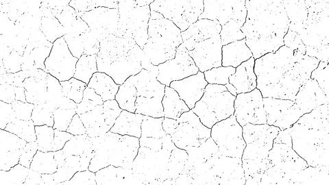 A black and white grunge  effect for overlay, cracked  texture Stock Illustration