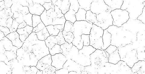 A black and white grunge  effect for overlay, cracked  texture Stock Illustration