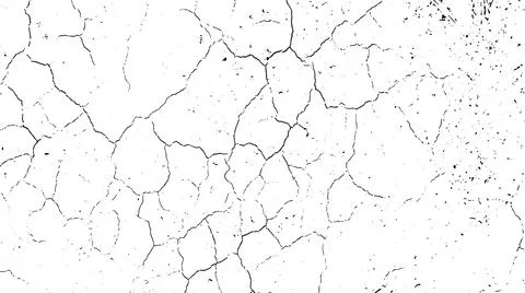 A black and white grunge  effect for overlay, cracked  texture Stock Illustration