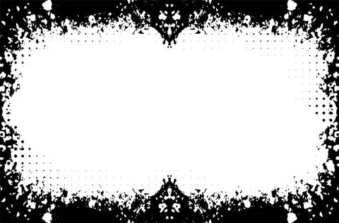 Black and white Grunge frame, Grunge border, grunge border template frame Stock Illustration
